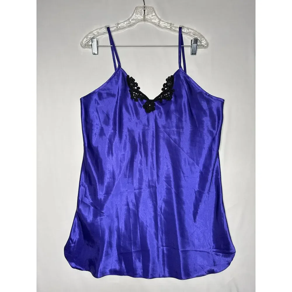 Vintage 90's Lingerie California Dynasty purple Chemise nightgown USA Medium